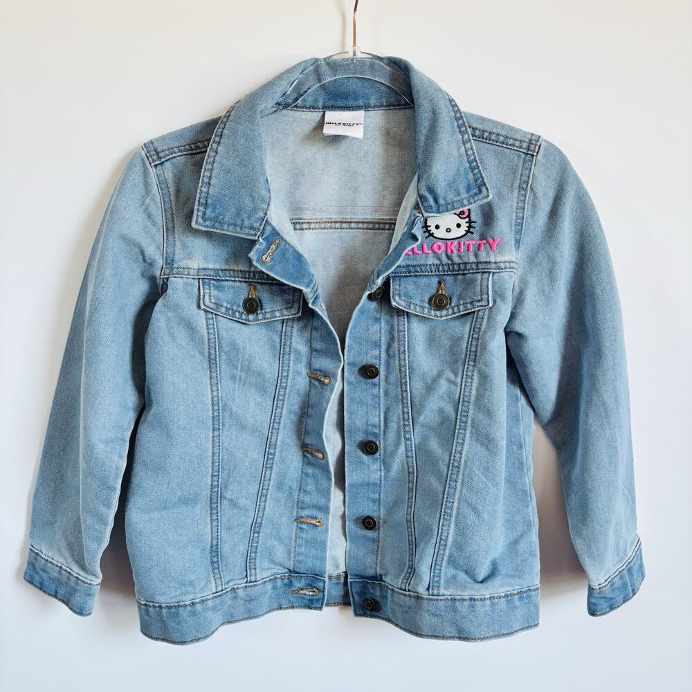 Sanrio Hello Kitty‎ Jean Jacket Girl's Size Large 10 12 Keroppi Pompompurin